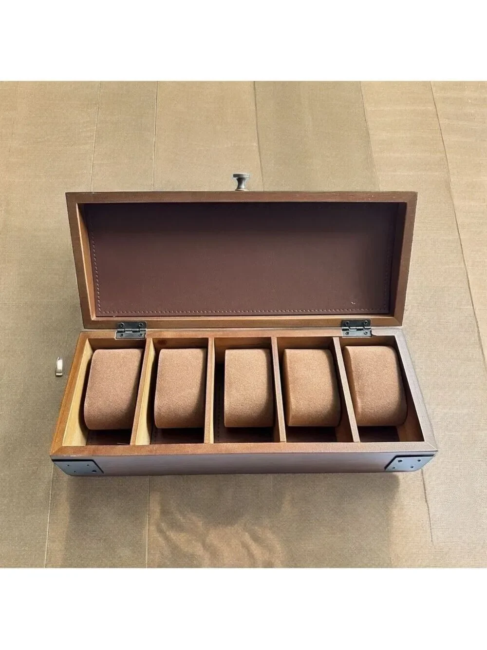 Woodbury 5-Piece Watch Case Solid Pinewood Construction with Antique Finish NIB